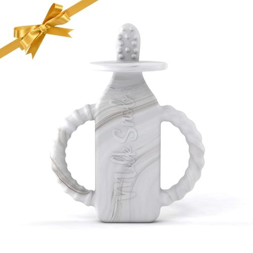 Milk Snob Calm 'n Cuddle Baby Teething Toys - Car Seat Teether - Food-Grade Silicone Baby Toy -Teething Relief for 3+ Months - Easy to Clean Baby Teether (Cookies & Cream)