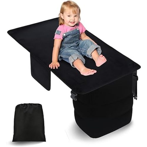 Toddler Airplane Bed | Kids Airplane seat Extender | Easy to Install for ariplane, Train, Cars | Kids Airplane Travel Essentials | Foot Rest Cushion (with Foot Pads)