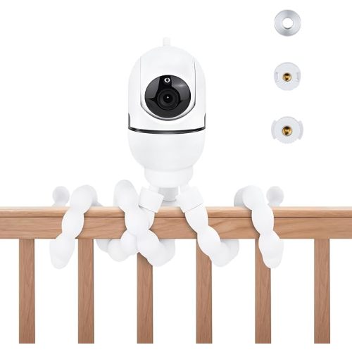 Flexible Baby Monitor Mount for HelloBaby HB6550/HB6560/HB6240/HB6148/HB6339/HB66/HB65/HB40, ANMEATE 549/SM935E, Tripod Baby Camera Mount for Crib No Drill, Baby Camera Holder, Easy to Move