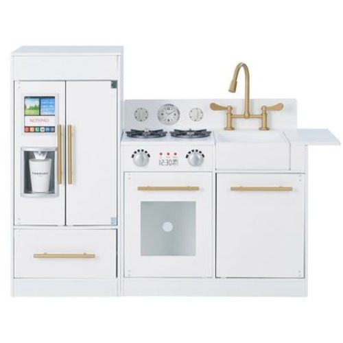 Teamson Kids Little Chef Modern Modular Wooden Play Kitchen with Refrigerator, Stove and Sink