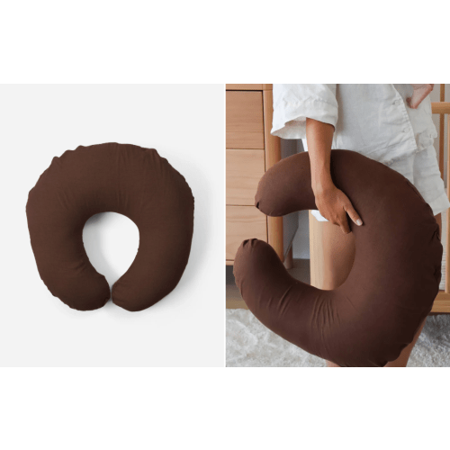 Linen Nursing Pillow - Chocolate