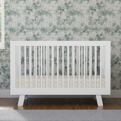 Hudson 3-in-1 Convertible Crib with Toddler Bed Conversion Kit - White