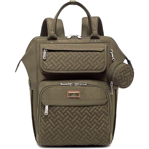 BabbleRoo Diaper Bag, Army Green, Laptop Backpack, Unisex