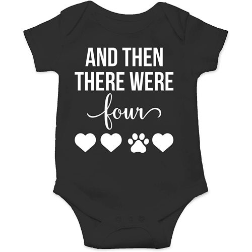And Then There Were Four - My Siblings Have Paws - New To The Crew - Cute One-Piece Infant Baby Bodysuit