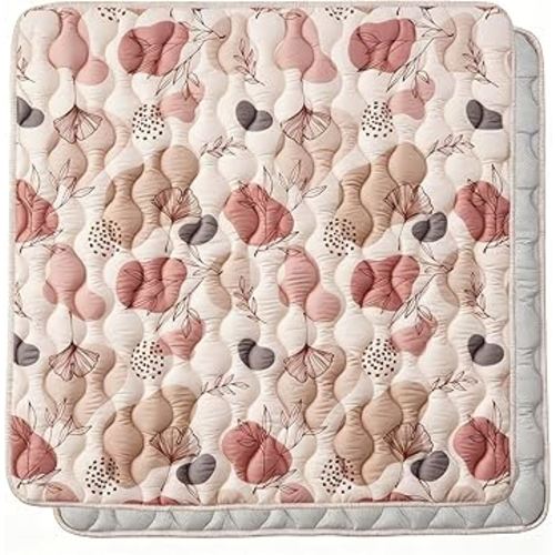 Bunnikins & Clover 50"x50" Thicken Soft Play Mat for Babies 0-6 Months, Foldable and Non Slip One-Piece Baby Crawling Mat, Washable Padded Foam Play Mat for Baby, Toddlers Infants, Tummy Time