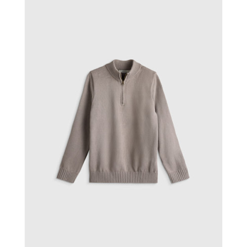 Boys 100% Organic Cotton Quarter-Zip Sweater - Toddler in Grey