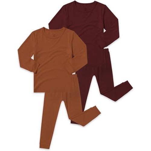 JunNeng Bamboo Viscose Pajamas Toddler Boys Solid Pjs,4 Piece 12M-8Y