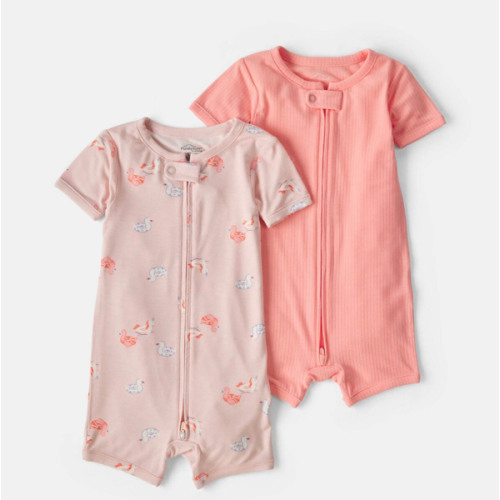 Baby Girl 2-Pack Flamingo PurelySoft™ 1-Piece Pajama - Pink | Carter's