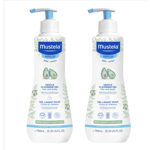 Mustela Baby Gentle Cleansing Gel - Baby Hair & Body Wash Tear-Free Formula, 25.35 fl oz, 2-pack