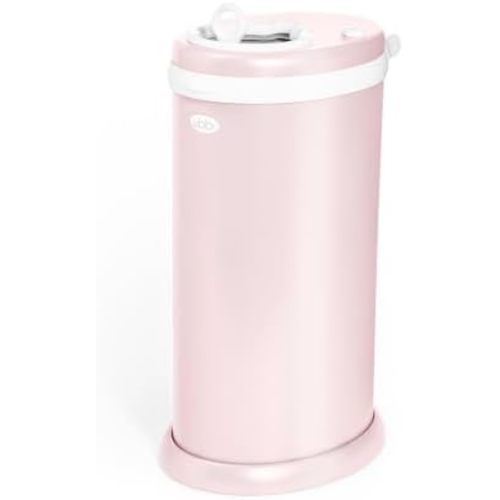 Ubbi Stainless Steel Diaper Pail, No Special Bags, Odor-Locking, Blush Pink