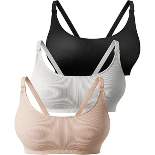 Nursing Bras for Breastfeeding Pregnancy Bras Ribbed Seamless Bralettes Support Maternity Bras
