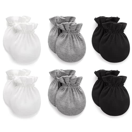 Pro Goleem Newborn Baby Mittens 100% Cotton No Scratch Soft Breathable Gloves for Boys&Girls 0-6 Months Baby Essentials