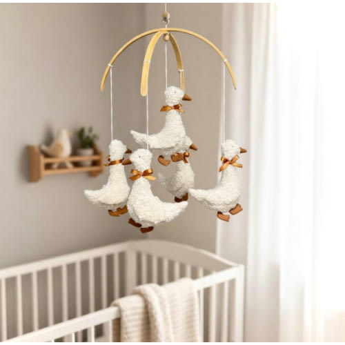 Silly Goose Baby Mobile, Neutral Boho Nursery Decor
