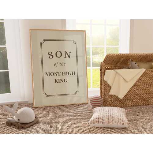 Son of the Most High King, Boys Room Bible Print Neutral Christian Nursery Wall Art Digital Download