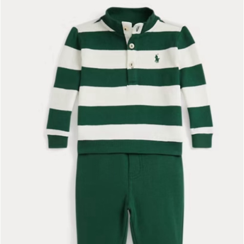 Striped Estate-Rib Pullover & Pant Set