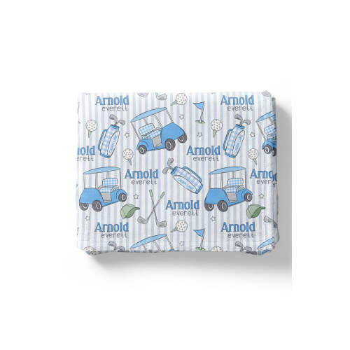 Personalized Kids Blanket in Caddie Crew Blue | Caden Lane