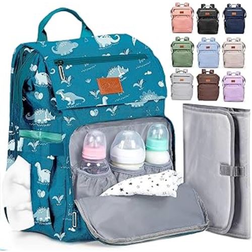 PILLANI Baby Diaper Bag Backpack - Large Bag for Boys & Girls, Waterproof Diaper Backpack - Travel Diaper Bags w/Changing Pad, Baby Registry Search & Shower Gifts - Essentials Must Haves Newborn Stuff