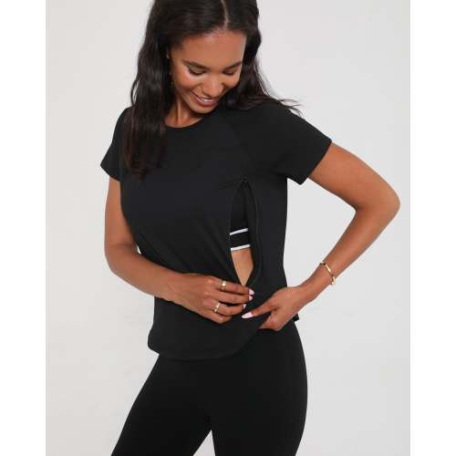 The Mira Running Nursing Tee (Noir) – Sweat & Milk