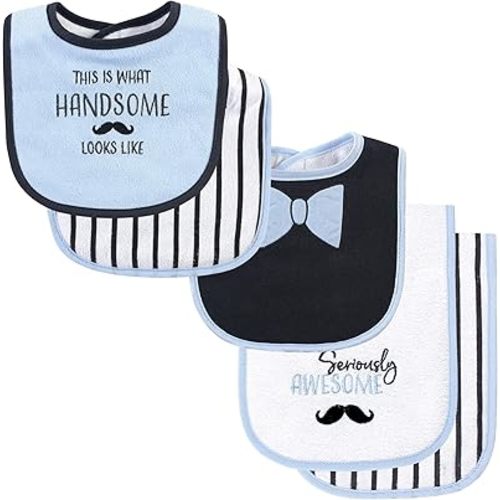 Hudson Baby Unisex Baby Cotton Terry Bib and Burp Cloth Set, Seriously Awesome, One Size