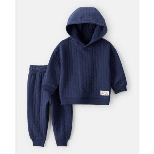 Baby Boy 2-Piece Hooded Tee & Pant Set - Navy - Carter's | Carter's