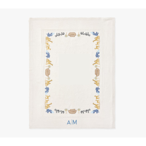 Noah's Ark Pointelle Baby Blanket