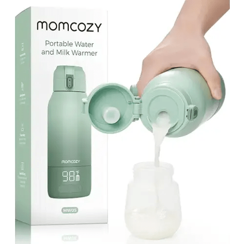 Momcozy Portable Bottle Warmer for Breast Milk, Baby Travel Essentials | Fast Heating with Nutrients Preserved, Precise Temp Control, Dual Heating Modes for Breast Milk & Water, 17OZ Large Capacity