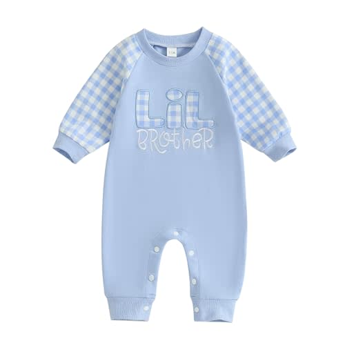 POZMTIORE Big Bro Lil Bro Matching Fall Outfits Letter Embroidery Infant Baby Boy Romper Toddler Boys Clothes Pants Set