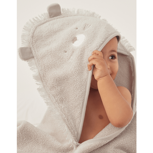 Organic Cotton Lion Hooded Baby Towel | Baby Towels & Robes | The ...