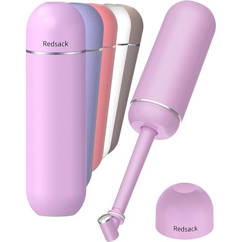 Portable Bidet for Travel & Camping - Manual Squeeze Handheld Peri Bottle for Feminine Hygiene, 3 Leak-Proof Seals, Extendable Sprayer with Rotating Nozzle for Men & Women (Light Purple, General)