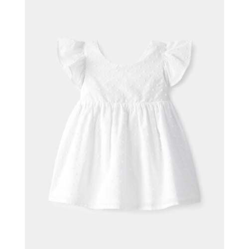 Baby Girl Swiss Dot Ruffle Dress - White - OshKosh B'gosh | Carter's