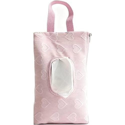 Quilted Baby Wipe Holder Floral Diaper Pouch Portable Quilted Wipes Bag for Car, Stroller