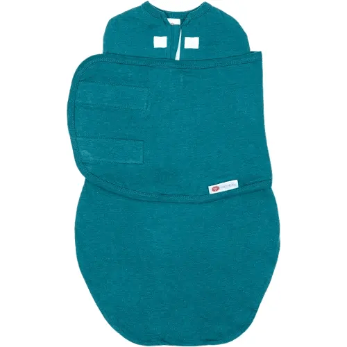 embé 2-Way Starter Baby Swaddle, Newborn Swaddle Sack, Zip, Hook & Loop Baby Wrap, Hip Healthy, Infant, 6-14 lbs, 0-3 Months - Spruce