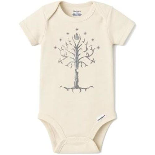 Brain Juice Tees White Tree Baby Onesie – The Fellowship Design – Fantasy Infant Bodysuit for Boys or Girls