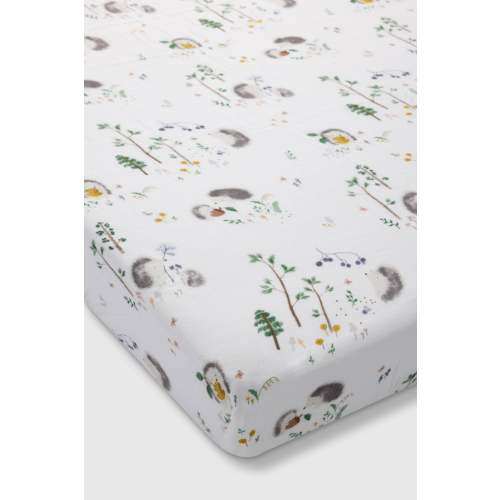 Muslin Fitted Crib Sheet - Hedgehogs