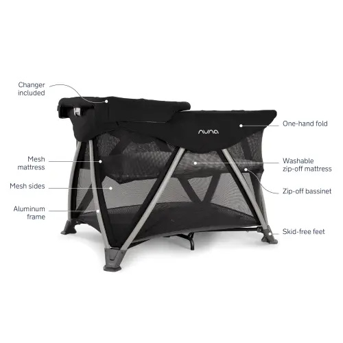 Nuna SENA Aire Playard with Zip-Off Bassinet + Changer