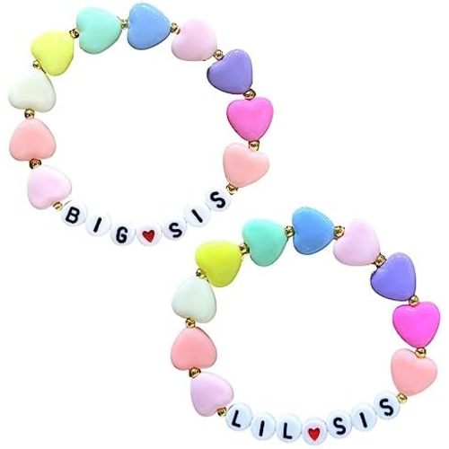Fuqimanman2020 Big Sister Bracelet Colorful Little Sister Bracelet Letter Beads Bracelet for Sister Jewelry Gift