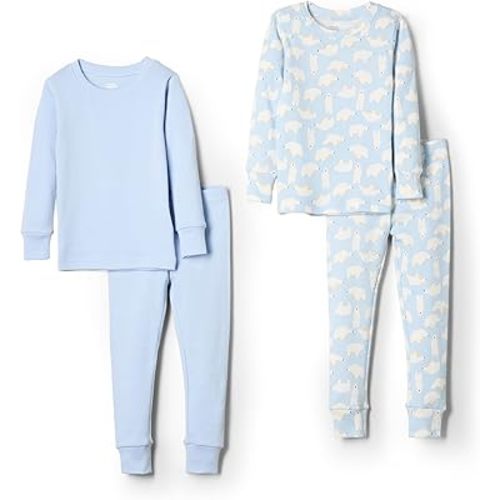 Amazon Essentials x Sofia Grainge Unisex Babies, Toddlers and Kids' Snug-Fit Cotton Pajamas, Pack of 2