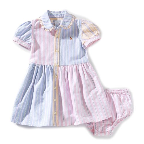 Ralph Lauren Baby Girls Short-Sleeve Striped Fun Shirtdress