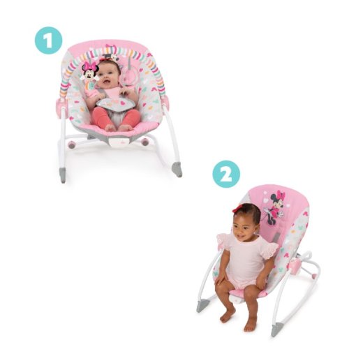 Bright Starts Disney Baby Minnie Mouse Infant to Toddler Rocker - Forever Besties (Pink), Newborn + - Bright Starts Disney Baby Minnie Mouse Infant to Toddler Rocker - Forever Besties (Pink), Newborn +