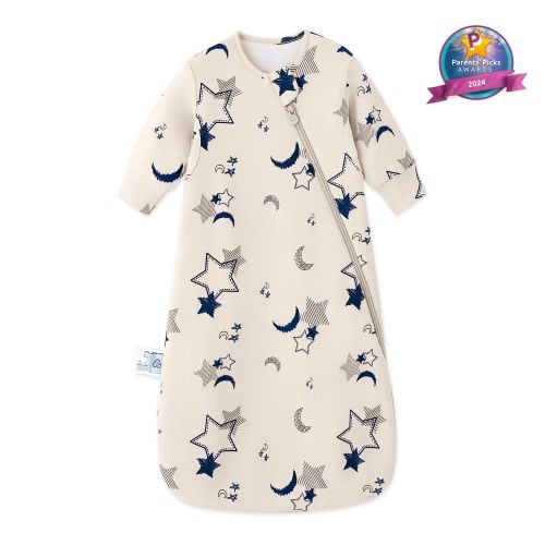 Warm Long Sleeve Sleep Sack 2.5 TOG - Organic Cotton & Camel Wool - Moonlit