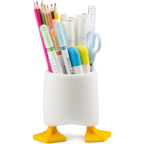 Creative Cute Duck Pen Pencil Holder, Multifunctional Stationery Pen Holder Makeup Brush Holder Kitchen Storage Cup
