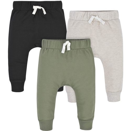 Gerber Baby Boys' Toddler 3-Pack Jogger Pants - Green/Black