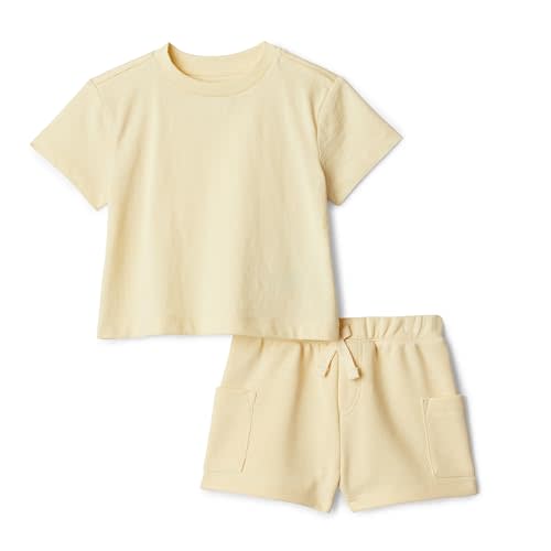 Amazon Essentials x Sofia Grainge Babies, Toddlers, and Boys' T-Shirt and Short Play Set, Multipacks