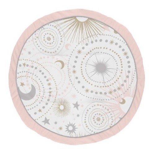 Sweet Jojo Designs Girl Baby Tummy Time Playmat Celestial Pink Gold and Grey