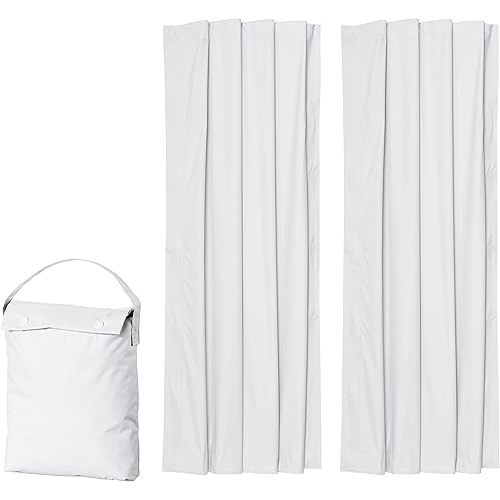 Amazon Basics Portable Blackout Curtain Shade with Suction Cups, Noise Reducing, Energy Saving, 50"W x 78"L, White, 2-Pack