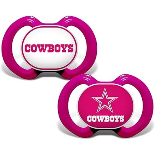 BabyFanatic Girls Pink Pacifier 2-Pack - NFL Dallas Cowboys - Officially Licensed League Gear