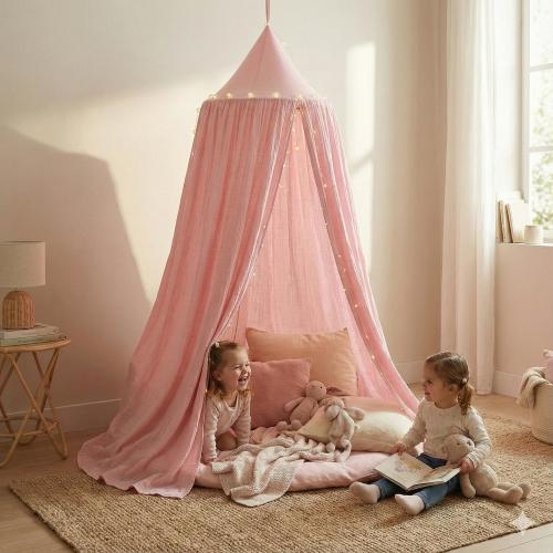 Dusty Rose Ruffle Canopy