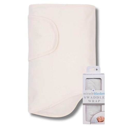 Miracle Blanket Swaddle Wrap - Boy, Girl, or Neutral Receiving Baby Blanket - Soft, Wearable Sleep Sack Essential for Newborns and Infants (Natural Beige)