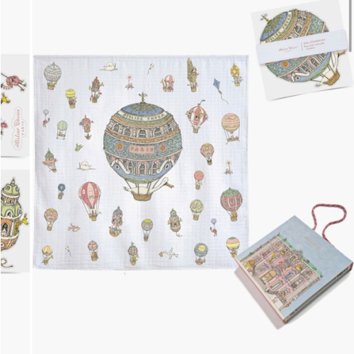 Hot Air Balloons Swaddle & Sticker Set