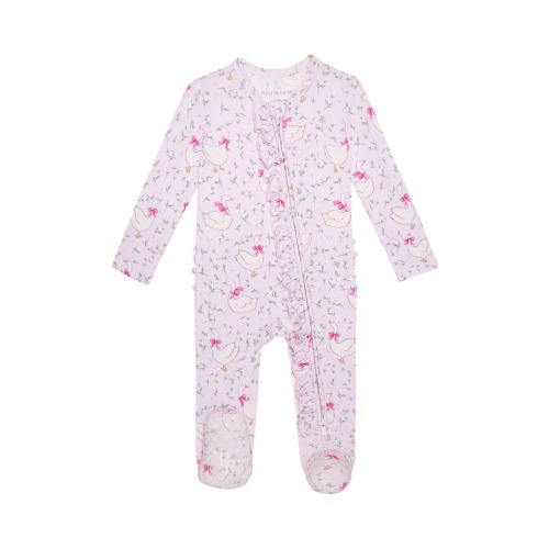 Ruffle Zip Footie, Newborn